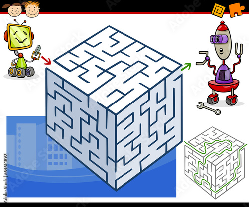 cartoon maze or labyrinth game