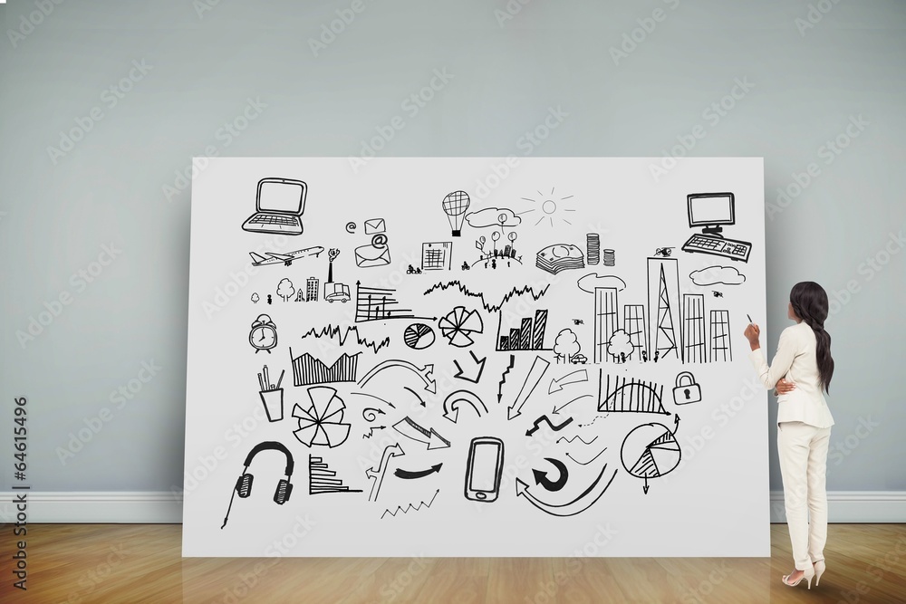 Fototapeta premium Composite image of thinking businesswoman