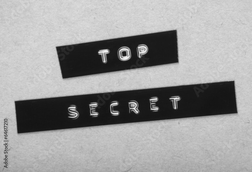Fotografia Top Secret Label in black and white