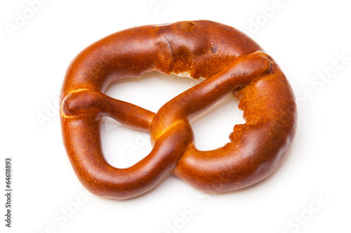 Pretzel isolated on a white studio background. photo