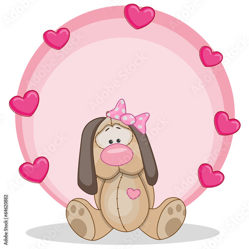 Dog with hearts