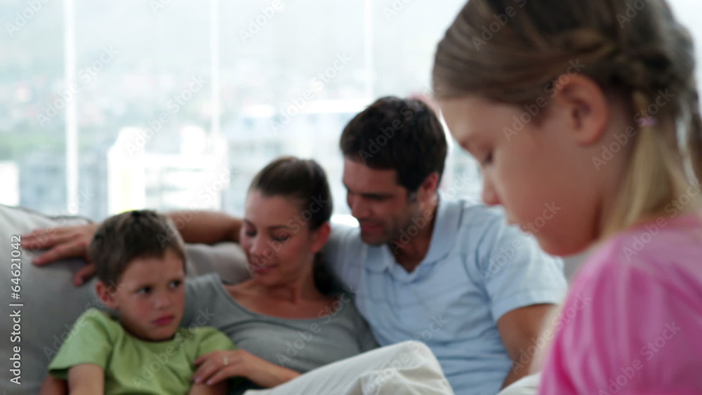 Little girl feeling left out of her family Little girl feeling left out of her family