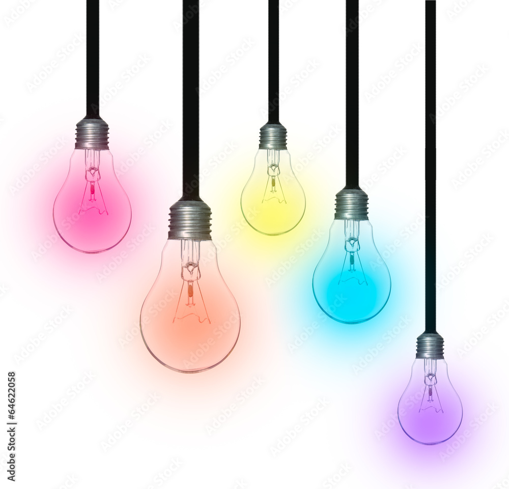 Naklejka premium idea concept, lamp lighting bulbs isolate