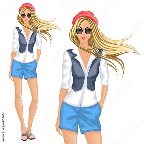 Blond hipster girl