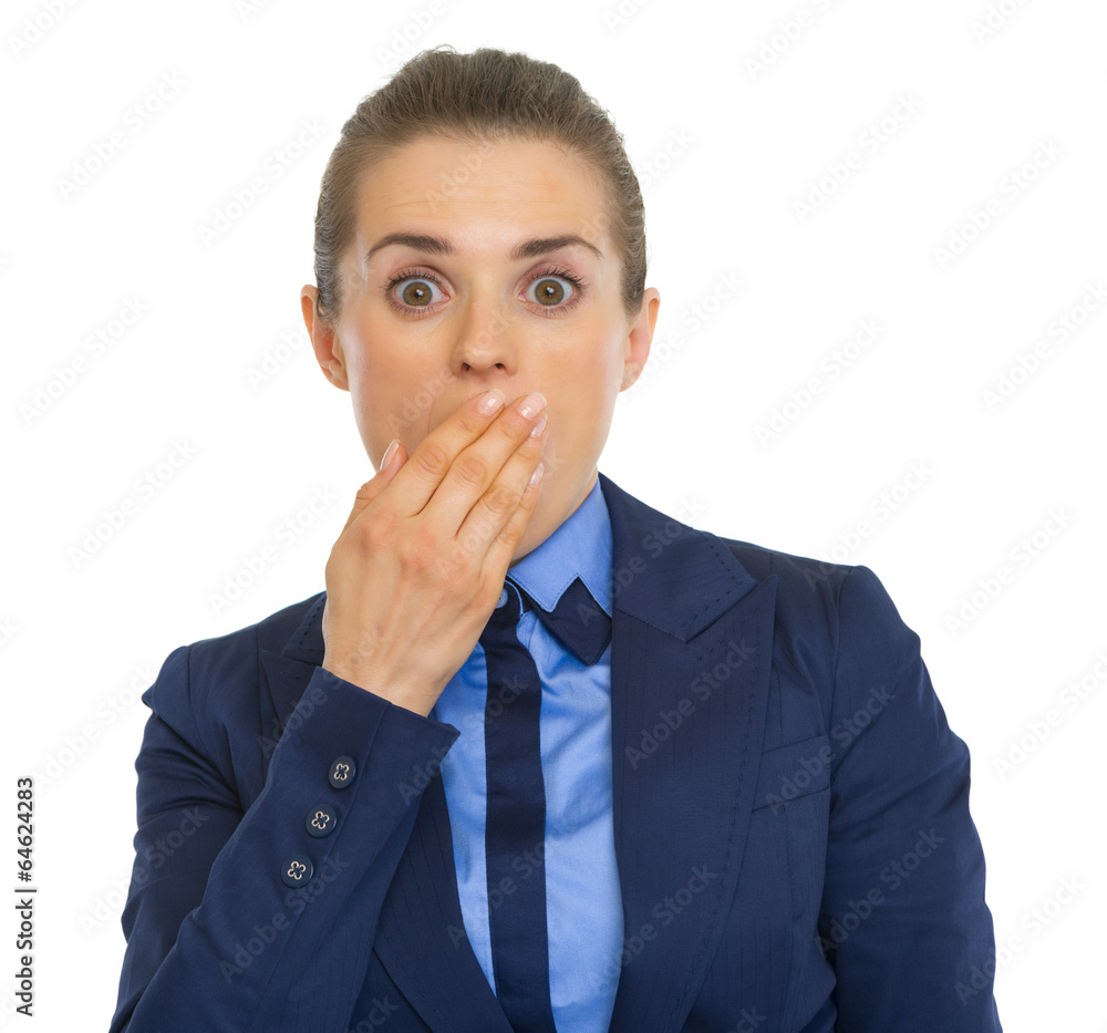 Portrait of shocked business woman Portrait of shocked business woman