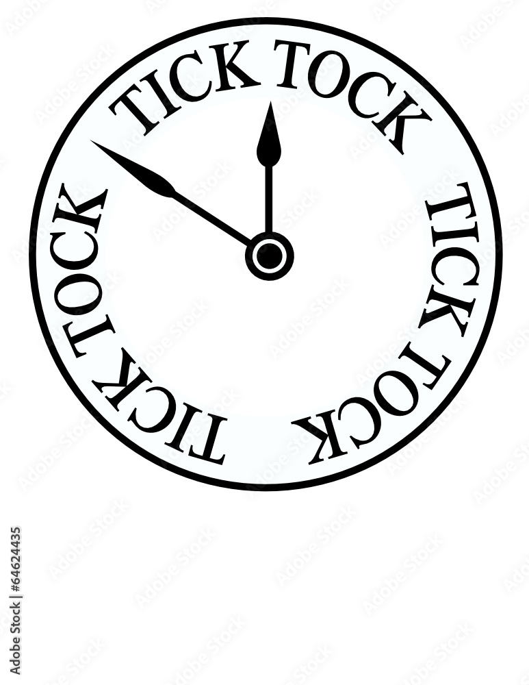 Tick Tock clock face vector Stock Vector