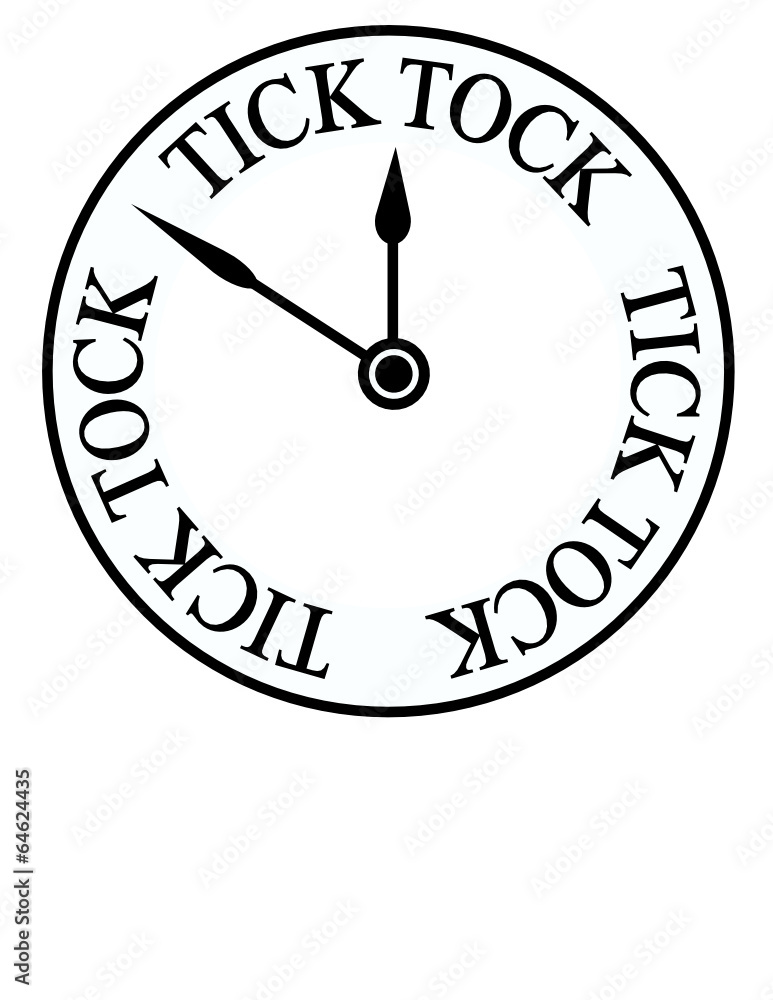 Red Black Modern Tick Tock Clock Face Design Illustration Isolated Stock  Photo by ©Raydar 381831676