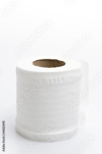 Toilet paper roll isolated white background