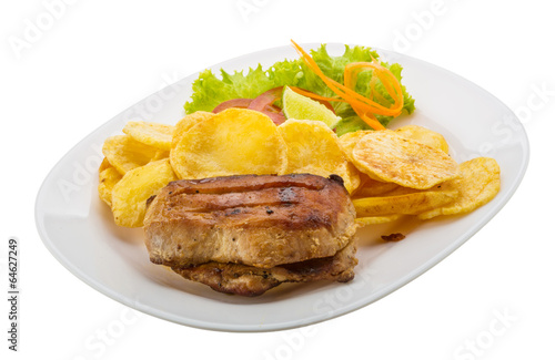 Grilled pork with potato