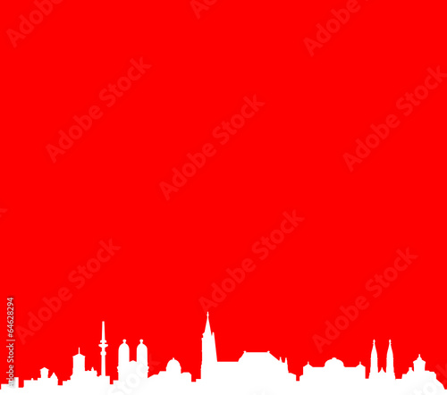 Skyline Nürnberg rot