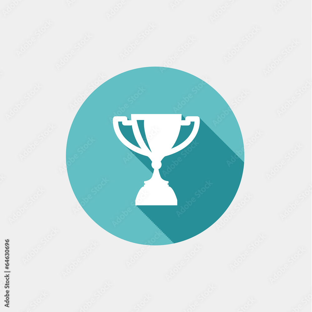Trophy Cup Flat Icon with Long Shadow Trophy Cup Flat Icon with Long Shadow