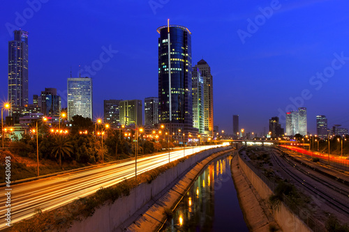 Night view on Tel Aviv, Israel.