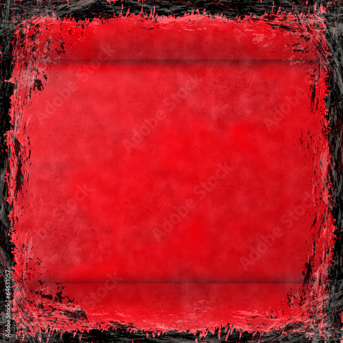 Red grunge background. Abstract vintage texture with frame and b