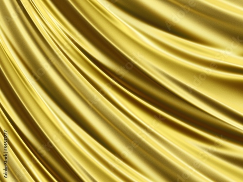 Folded golden sparkling silk 3D texture