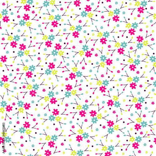 colorful flowers seamless pattern