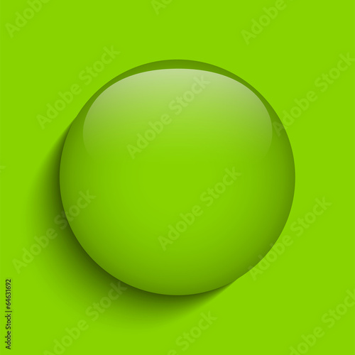 Green Glass Circle Button Icon