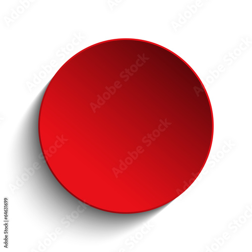 Red  Circle Button on White Background