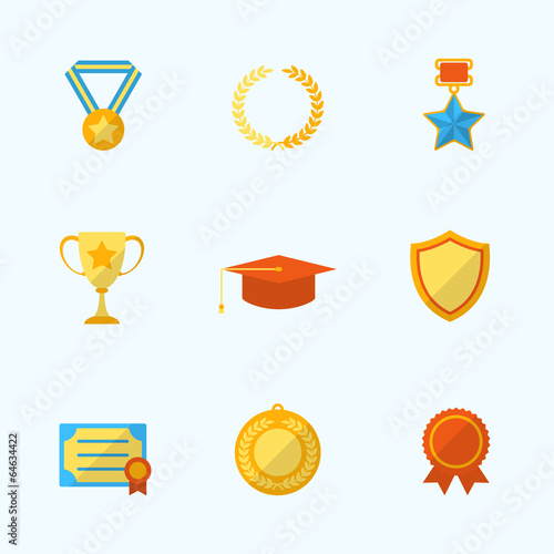 Award Icons Flat Set