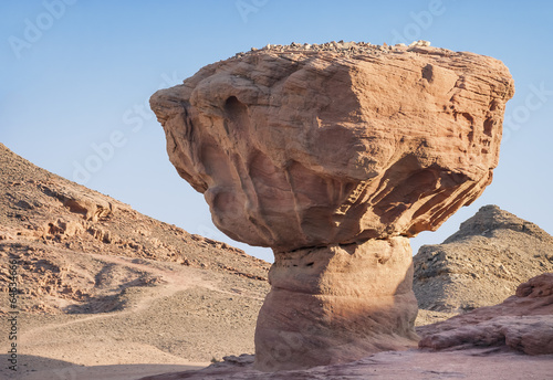 Geological formations and desert valley of Timna park, Israel