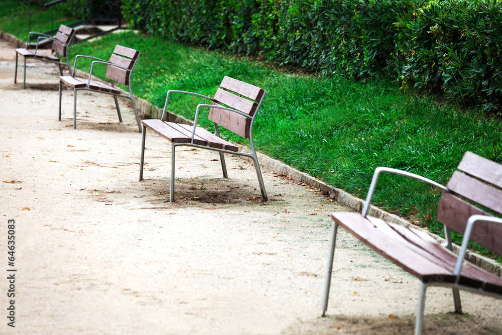 benches in alley