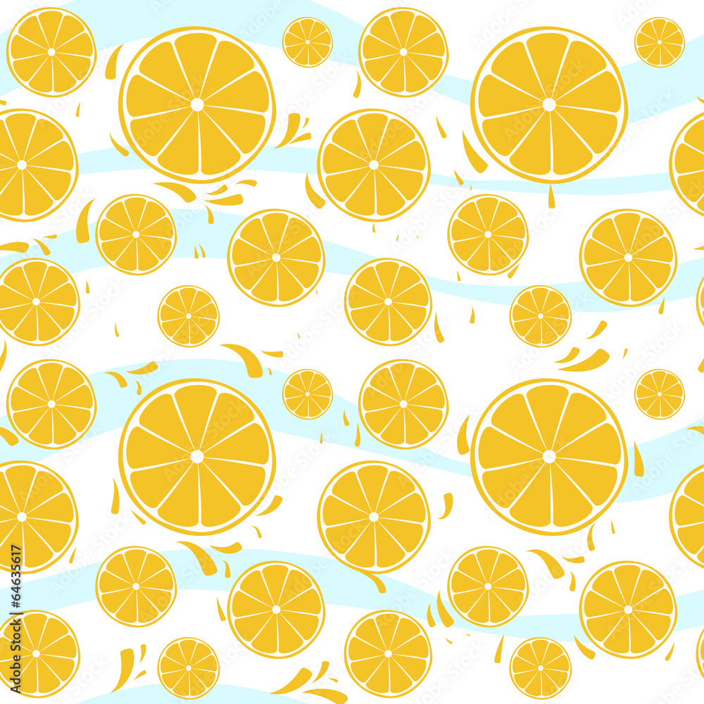 Oranges slices seamless pattern splash on blue white Oranges slices seamless pattern splash on blue white