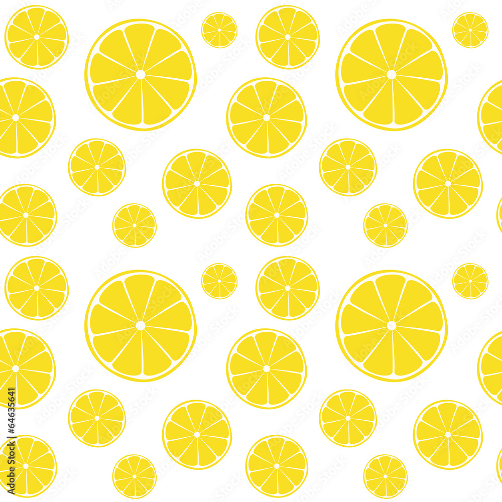 Lemons slices on white seamless pattern Lemons slices on white seamless pattern