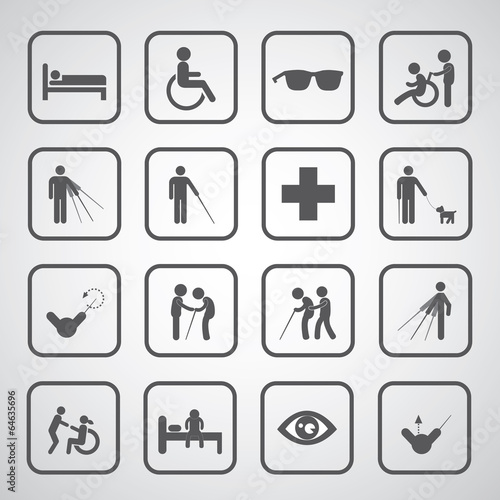 patient blind disabled and old man symbol