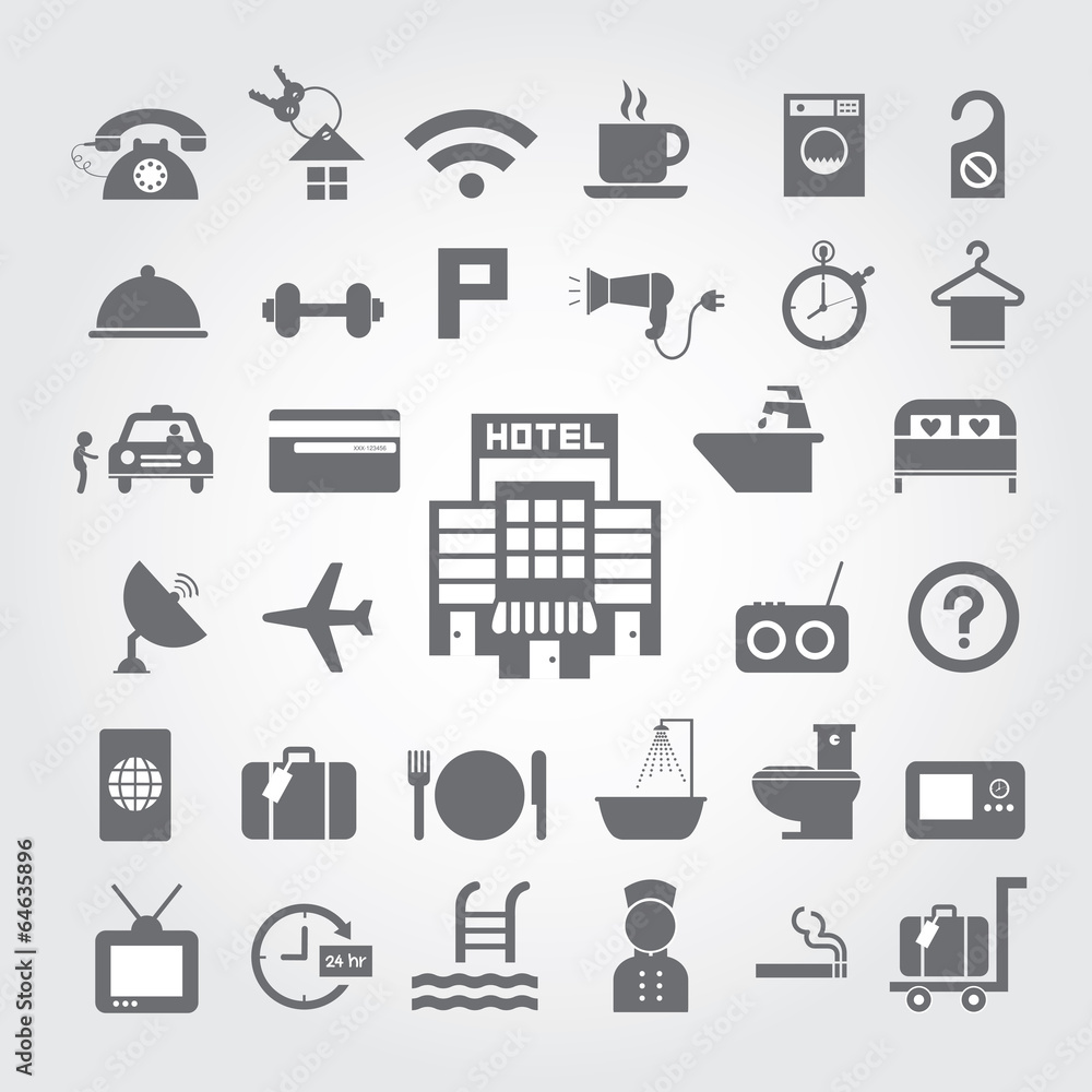 Hotel and travel icon set Hotel and travel icon set