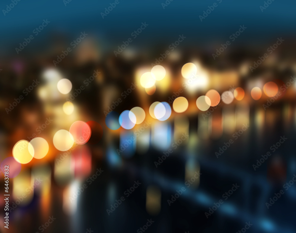 Blur city lights bokeh