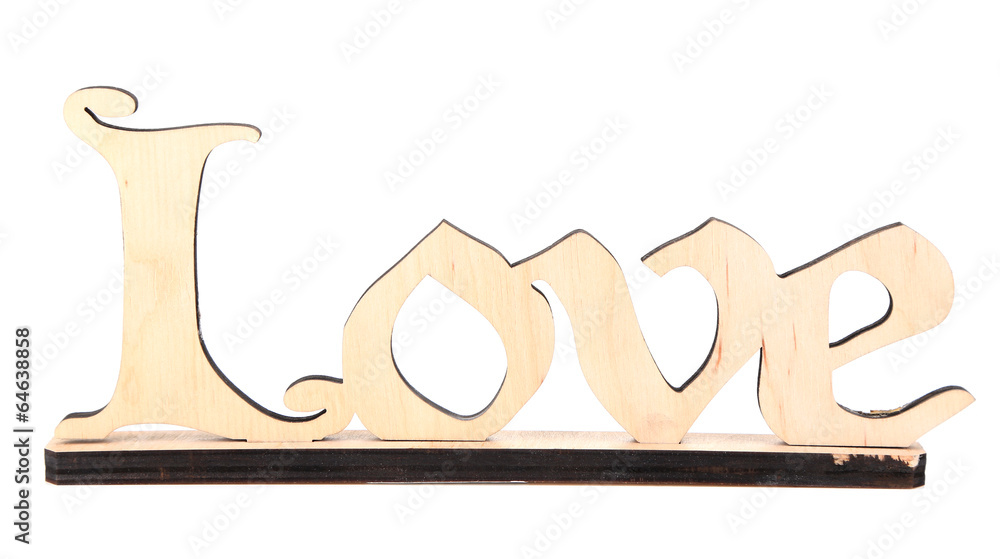 Handmade wooden decorative key, isolated on white Handmade wooden decorative key, isolated on white