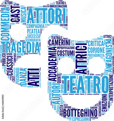 tag cloud inerente il teatro - pittogramma