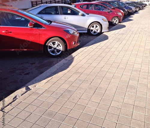 row of parked cars