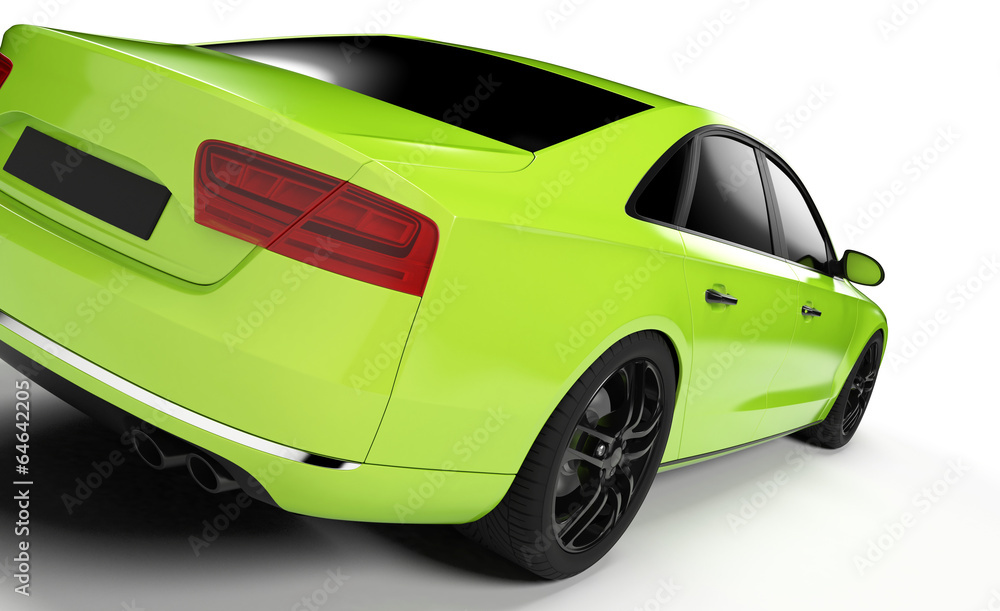 3d rendered illustration of a green sport sedan 3d rendered illustration of a green sport sedan