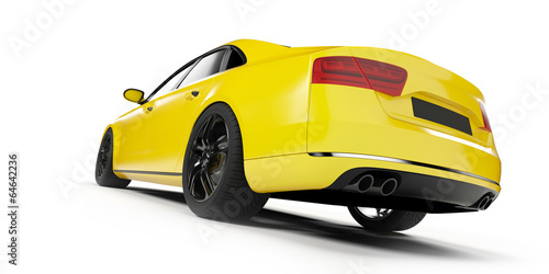 3d rendered illustration of a yellow sport sedan © Sebastian Kaulitzki