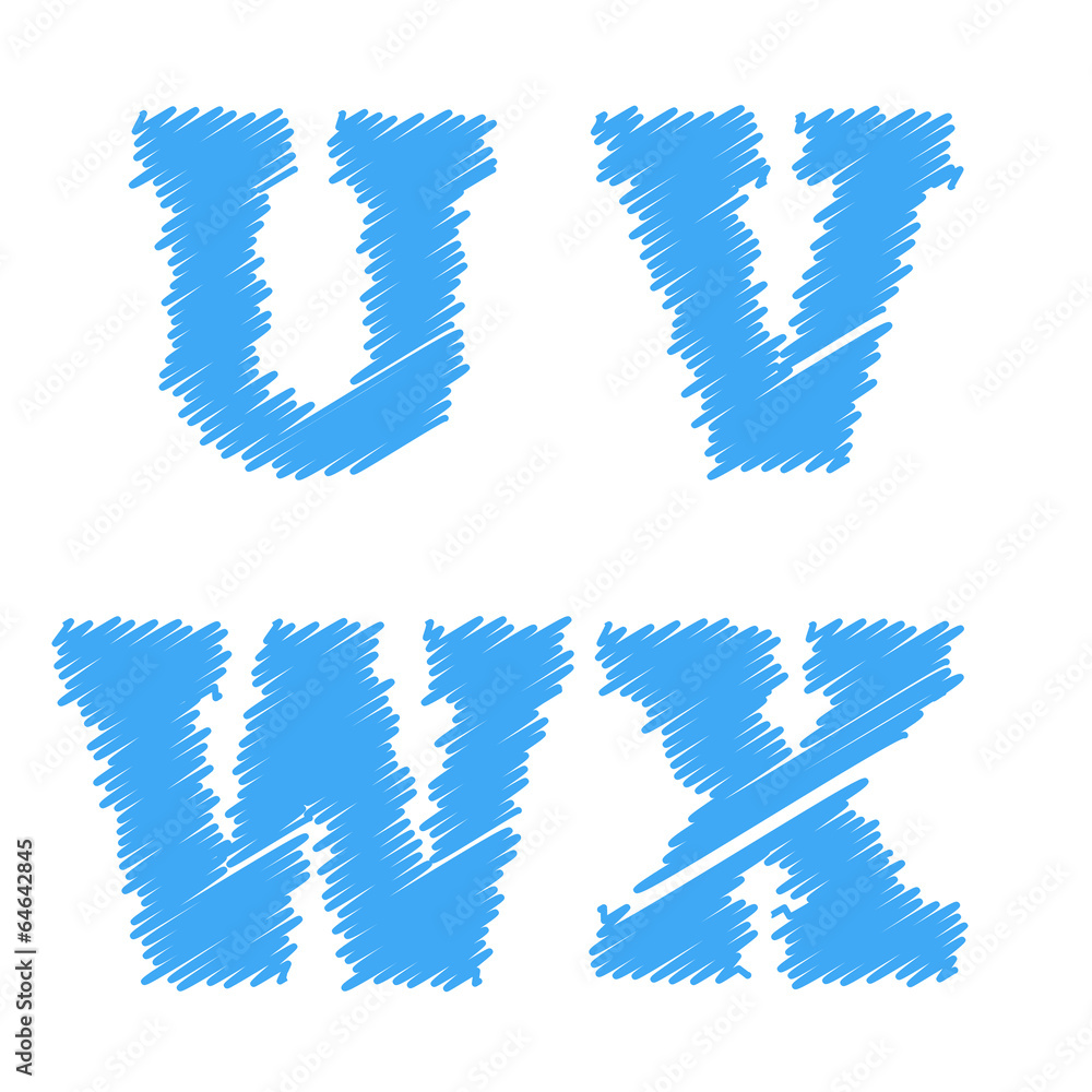 Sketched vector alphabet Sketched vector alphabet