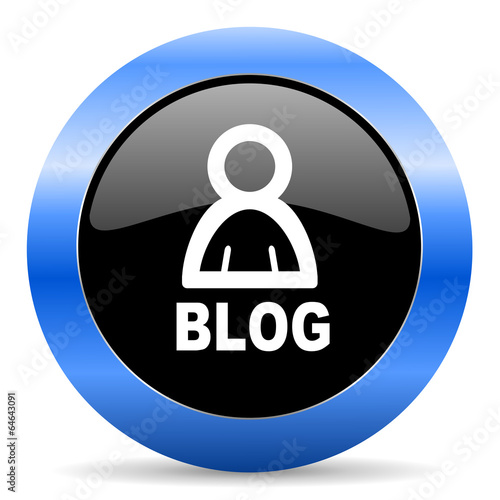 blog blue glossy icon