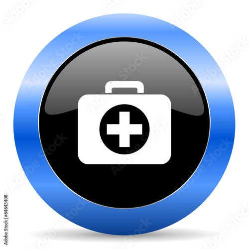 first aid blue glossy icon