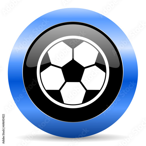 soccer blue glossy icon