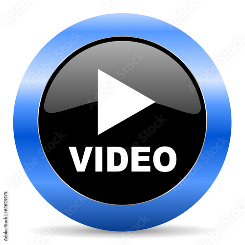 Free Download video blue glossy icon - GFXLoad