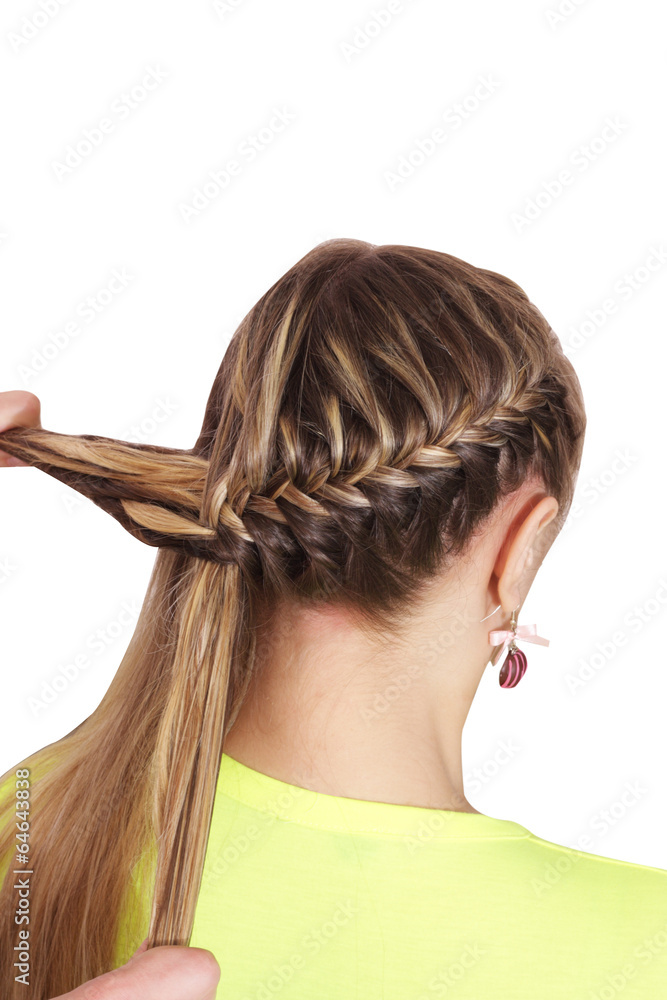 Fototapeta premium Braiding. Hairstyle