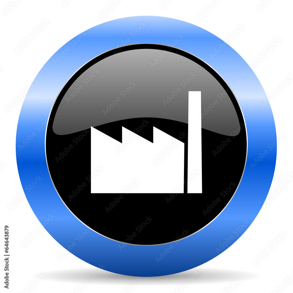 factory blue glossy icon factory blue glossy icon
