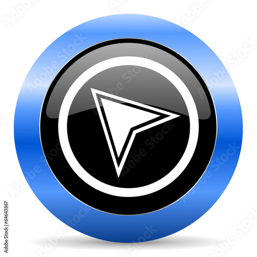 navigation blue glossy icon