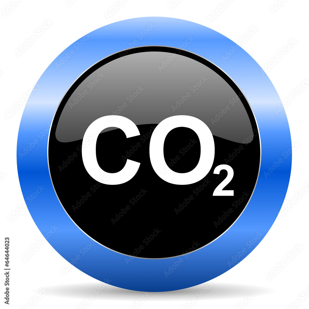 carbon dioxide blue glossy icon carbon dioxide blue glossy icon