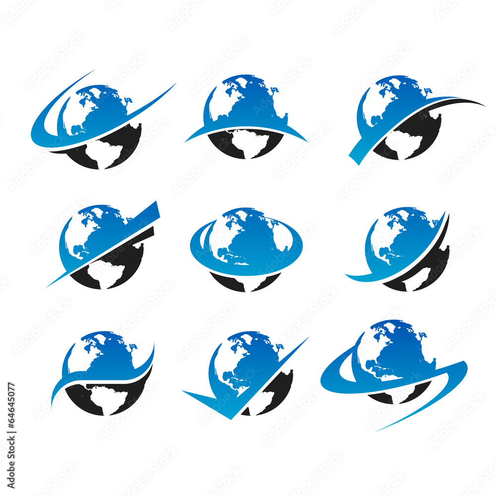 Fotografie Swoosh Planet Earth Icons