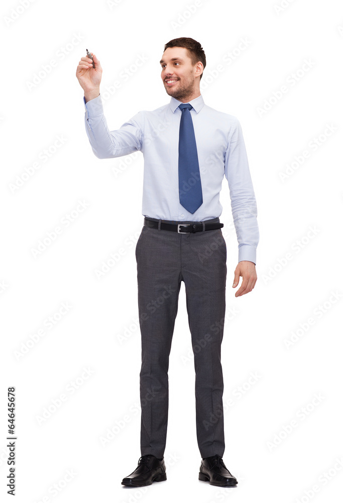 attractive businessman or teacher with marker attractive businessman or teacher with marker