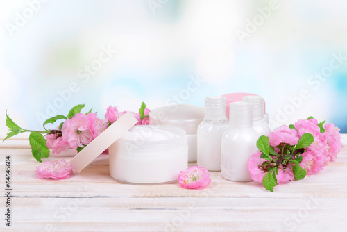 Beautiful spa setting on table close-up