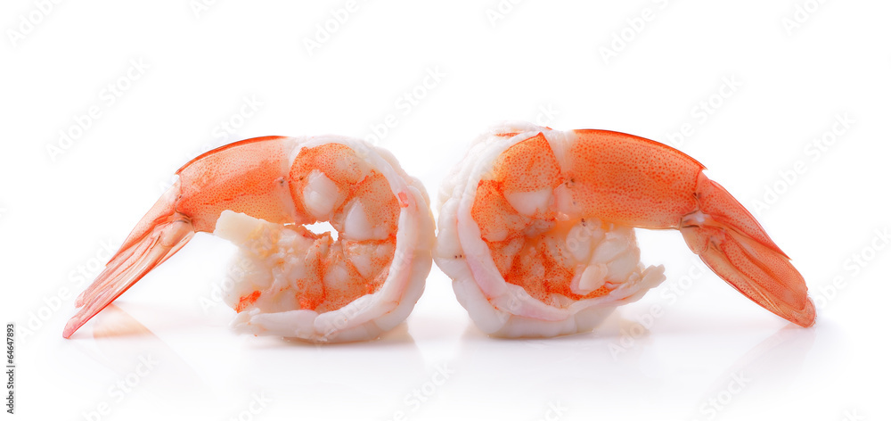 Boiled shrimp isolated on white background Boiled shrimp isolated on white background