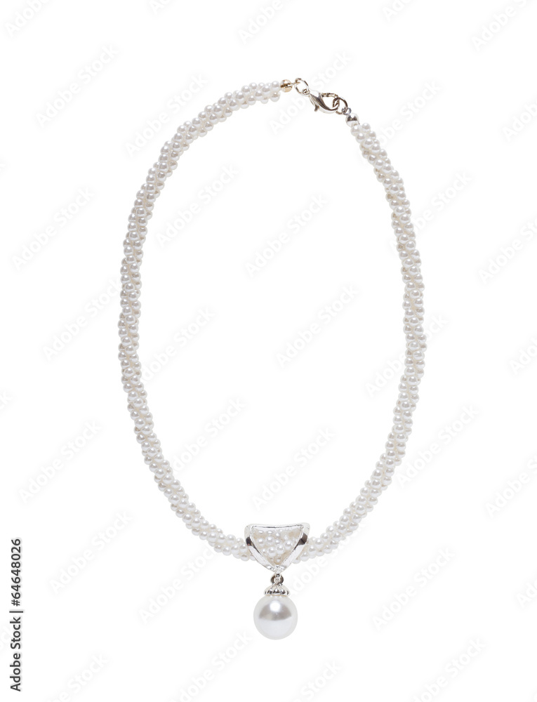pearl necklace isolated over white pearl necklace isolated over white