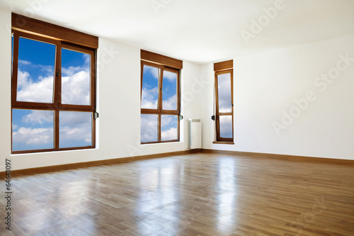 Empty interior room and windows