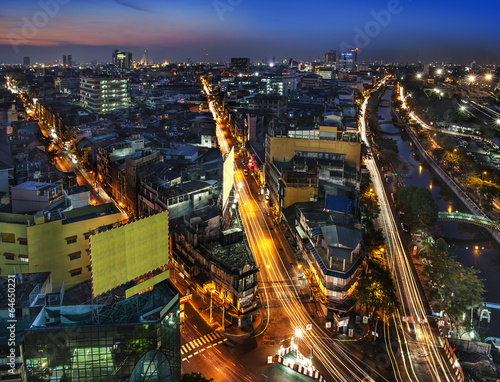 Urban City Skyline, Bangkok, Thailand.